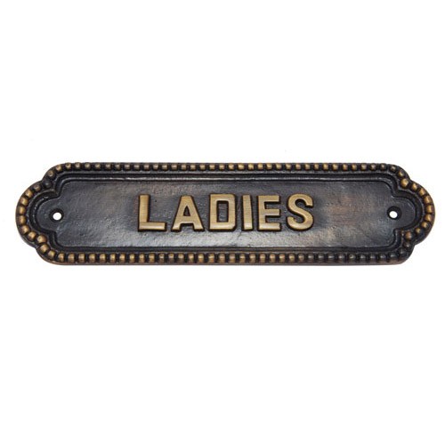 Large Ladies Brass Door Sign